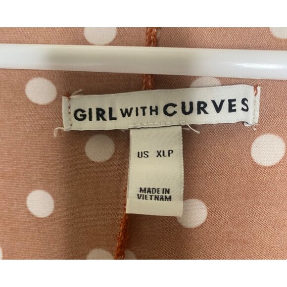 Girl With Curves Midi Dress XL Petite Rust Brown Polka Dot Knit Fall - Picture 2 of 11